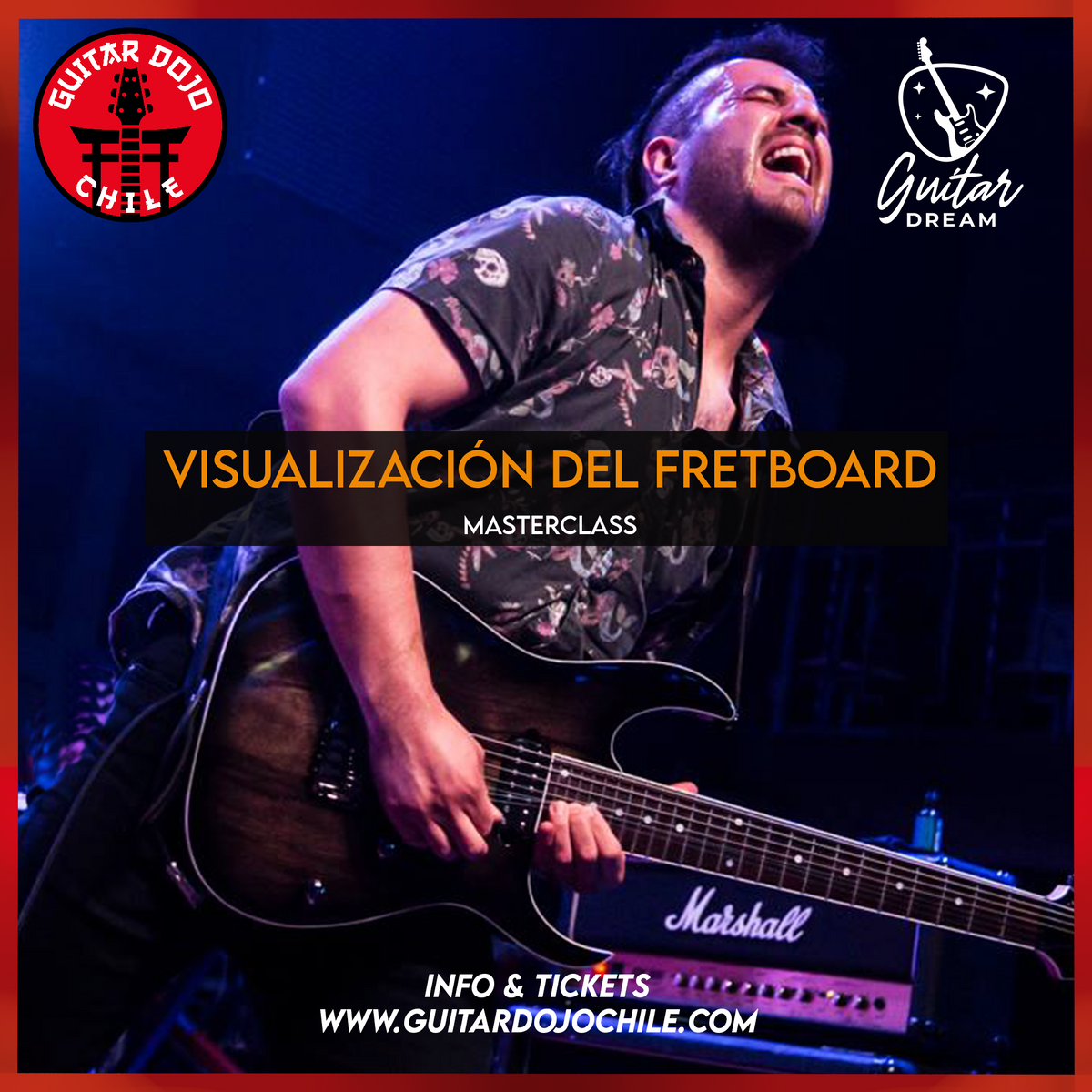 Presencial Visualización del Fretboard Guitar Dojo Chile